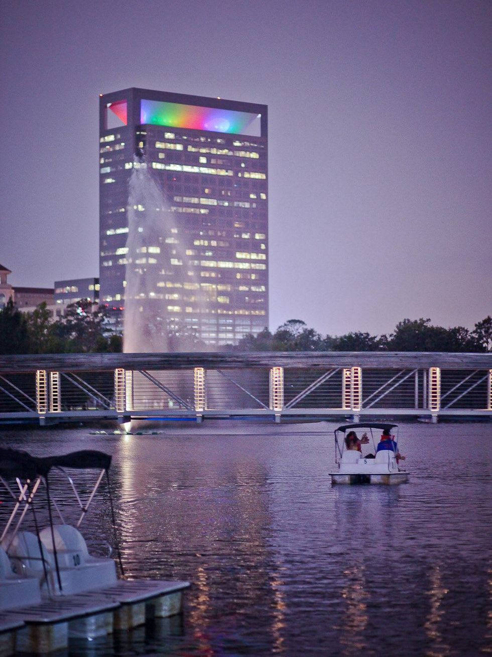 003 Hermann Park paddle boats at night