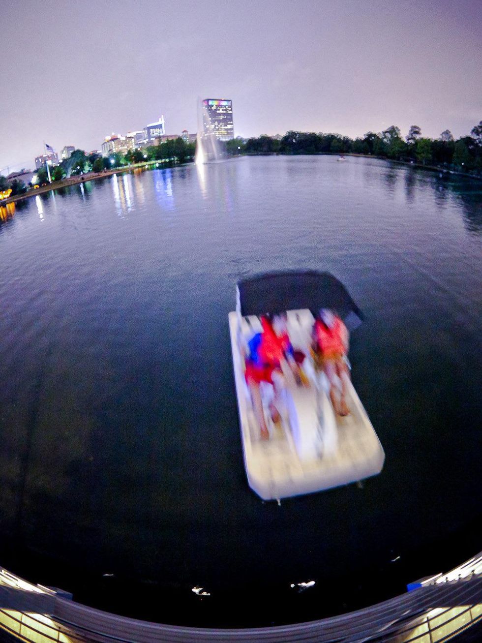 009 Hermann Park paddle boats at night