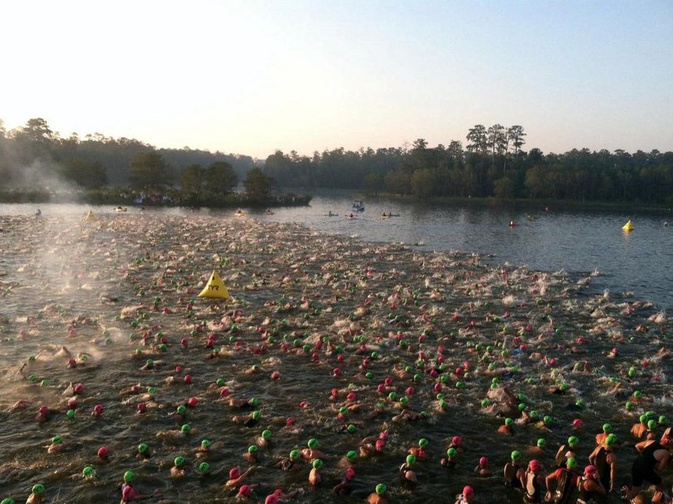 01 Marlo Ironman Texas Balazs Csoke May 2013 swim start 2012 Ironman Texas
