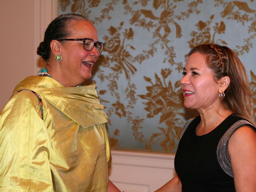 016 Michelle Barnes, left, and Dr. Penelope Gonzalez Marks at the Community Artists\u2019 Collective\u2019s luncheon September 2014
