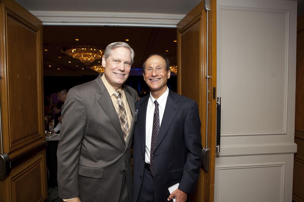 0206 Corby Robertson Jr., left, and Dr. Stuart Yudofsky at the Menninger Luncheon May 2014