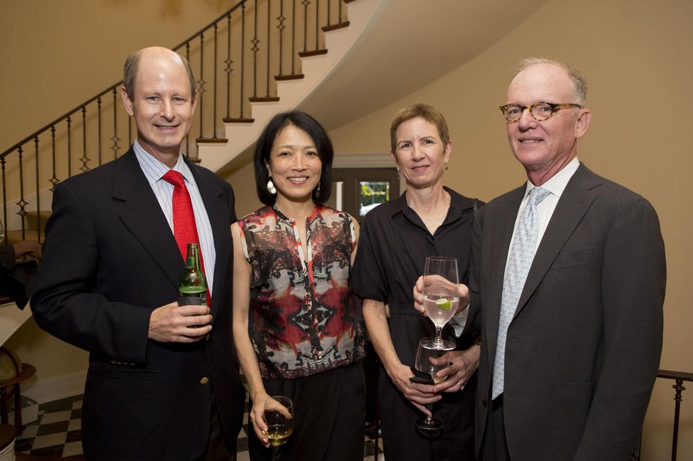 0216 Eddie and Chinhui Allen, from left, and Diane and Mike Cannon at the Tiger Ball kickoff party September 2014