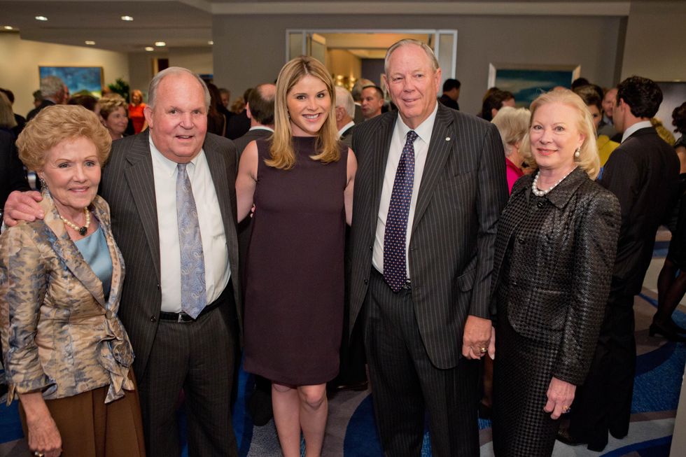 022 27 Emily and Holcombe Crosswell, from left, Jenna Bush Hager and Robert K. and Loretta Moses Jr. at Houston Methodist's Rendezvous in Blue Gala November 2013