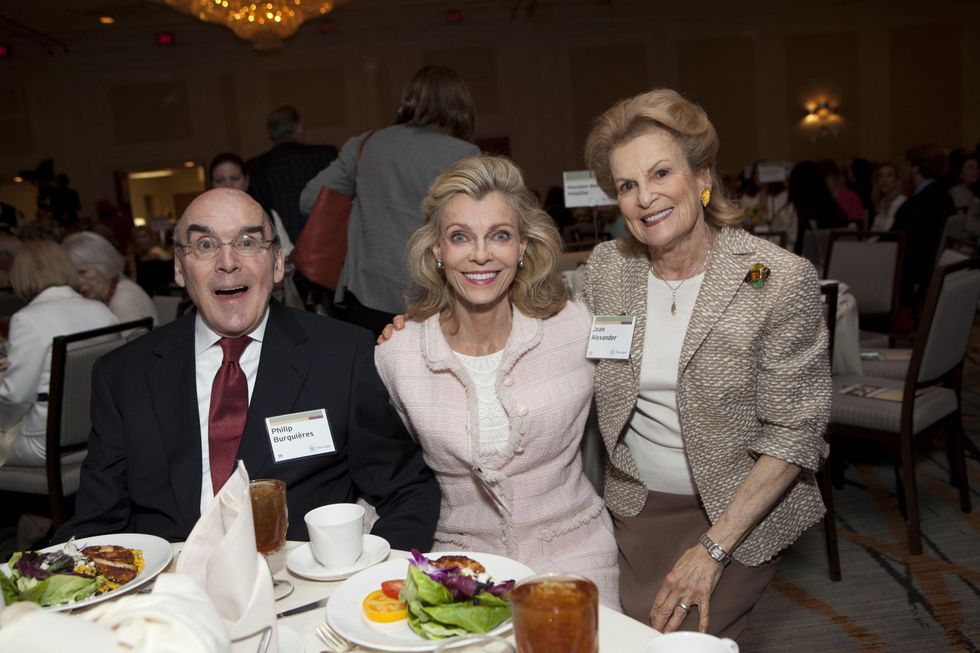 0256 Philip and Alice Burgui\u00e8res, from left, with Joan Alexander at the Menninger Luncheon May 2014