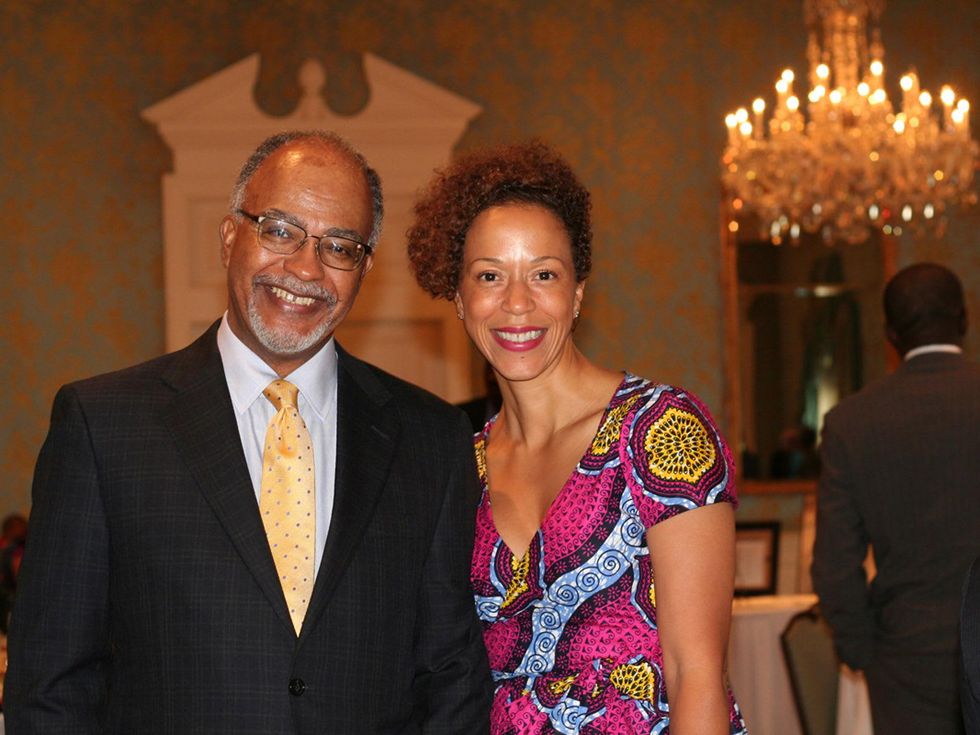 033 Barry Barnes and Michon Bensonat the Community Artists\u2019 Collective\u2019s luncheon September 2014