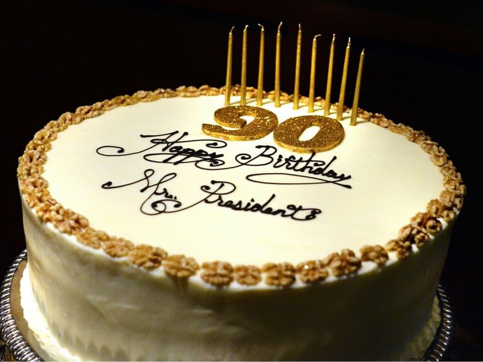 034 The cake at George H.W. Bush's 90th birthday party April 2014 at Palm Houston