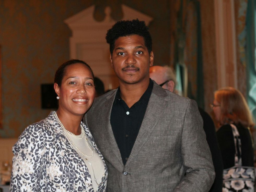 040 Reagan Flowers, left, and Angelbert Metoyer at the Community Artists\u2019 Collective\u2019s luncheon September 2014