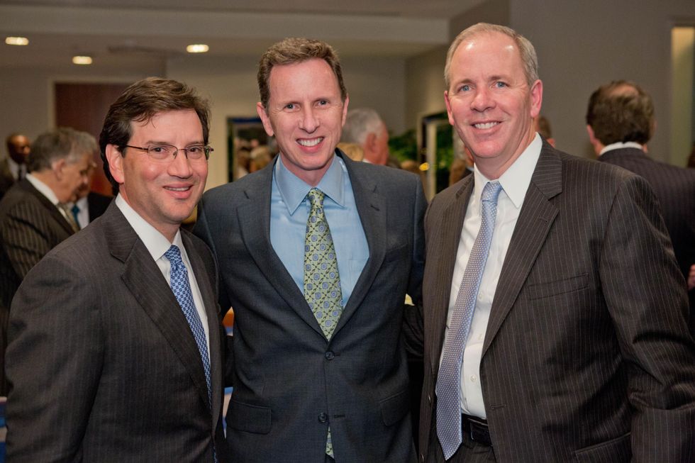 042 23 Mick Cantu, from left, Marc Vandermeer and Mark Houser at Houston Methodist's Rendezvous in Blue Gala November 2013