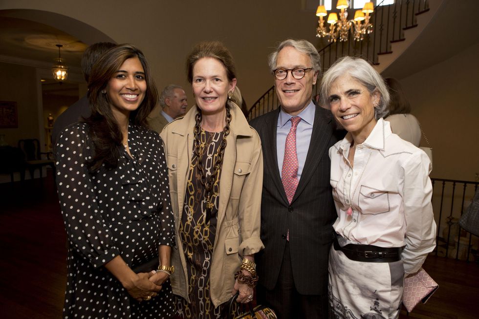 0450 Divya Brown, from left, Betty and Steve Newton and Judy Nyquist at the Tiger Ball kickoff party September 2015
