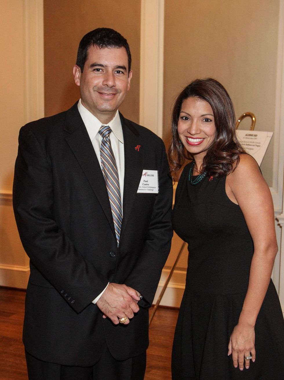 1 8006 Paul Castro and Dana Vontoure at the Houston A+ Challenge dinner December 2013