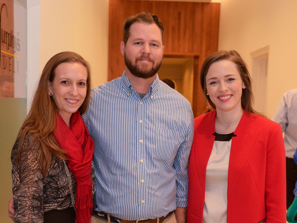 1 Alene and Travis Coggin, from left, with Austin Thomas at Preservation Houston's Pier & Beam #ThrowbackThursday Party November 2014