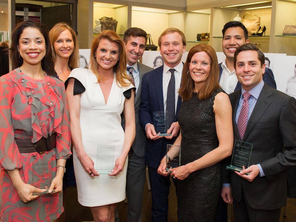 1 Amanda Edwards, from left, Amy Thompson, Lindley Arnoldy, Jay Zeidman, Pierce Bush, Maidie Ryan, Carlos Paz, Jr. and Marc Eichenbaum at the Houston Grand Opera Ovation Awards March 2014