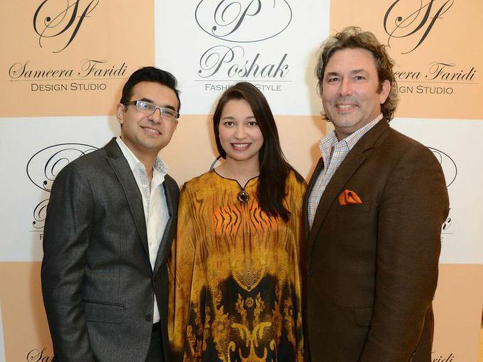 1 Anas Ahmed, from left, Sameera Faridi and Jared Lang at the Sameera Faridi Grand Opening February 2015
