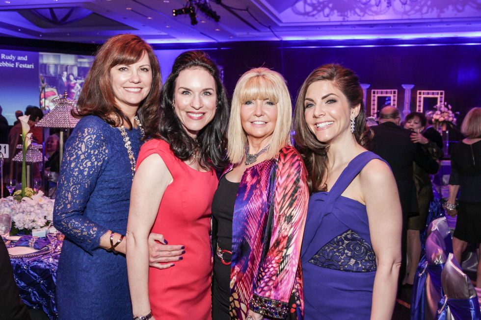 1 Angie Roberts, from left, Samantha Kennedy, Pam Lockard and Monica Blaisdell at the Social Book Treasures dinner December 2014