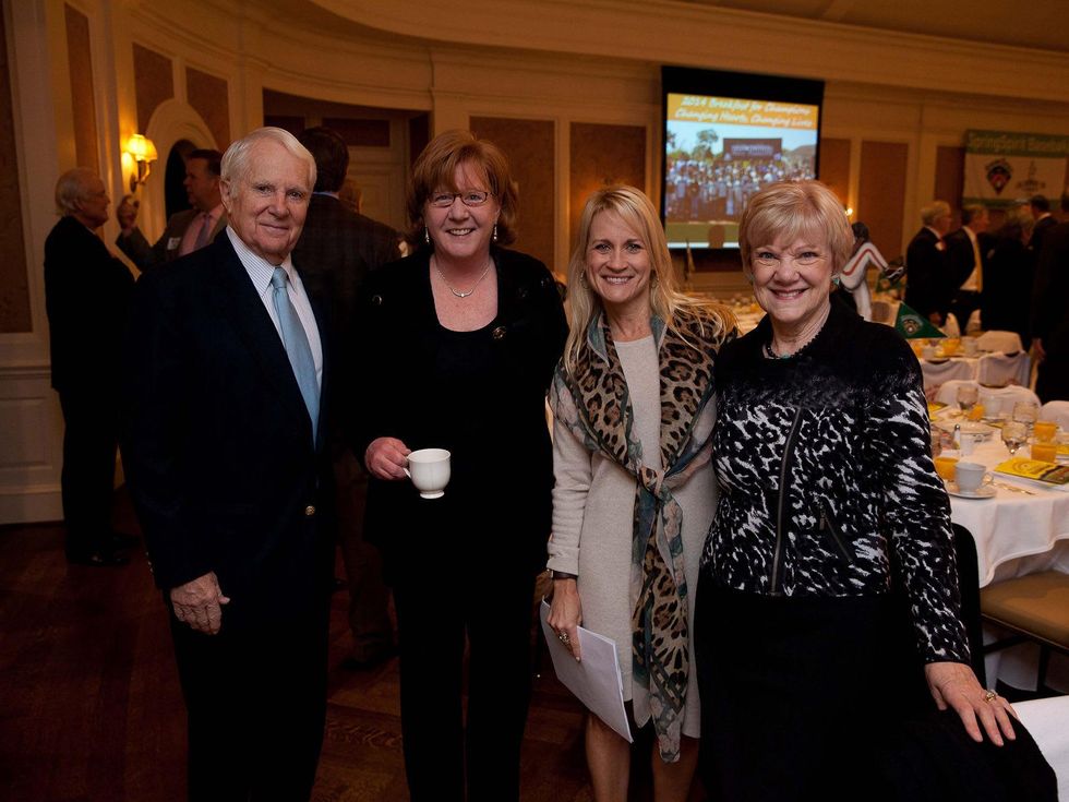1 Blake McAdams, from left, Peggy Kostial, Melissa Baldwin and Penny McAdams at the SpringSpirit Baseball Breakfast February 2014