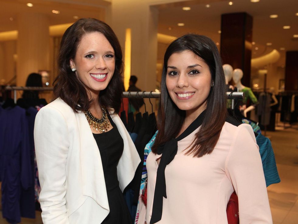 1 Colleen Fenton, left, and Cindy Castaneda at the Galveston Mardi Gras gown preview January 2014