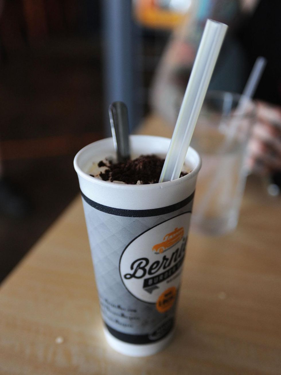 1 first look at Bernie's Burger Bus restaurant June 2014 shake