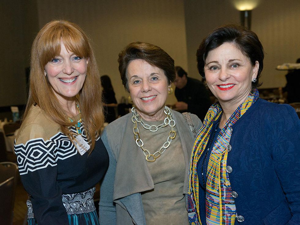 1 Gracie Cavnar, from left, Ginni Mithoff and Beth Madison at the Future of Leadership luncheon April 2014