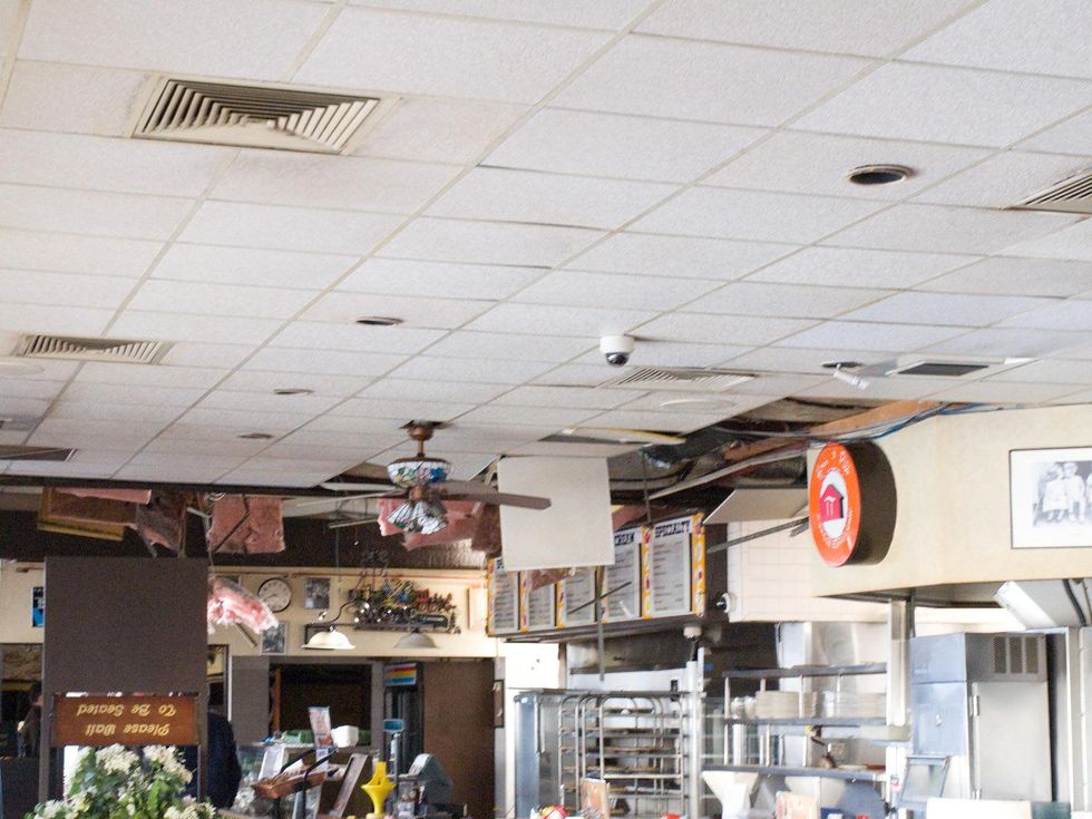 1 House of Pies fire November 2013 ceiling damage