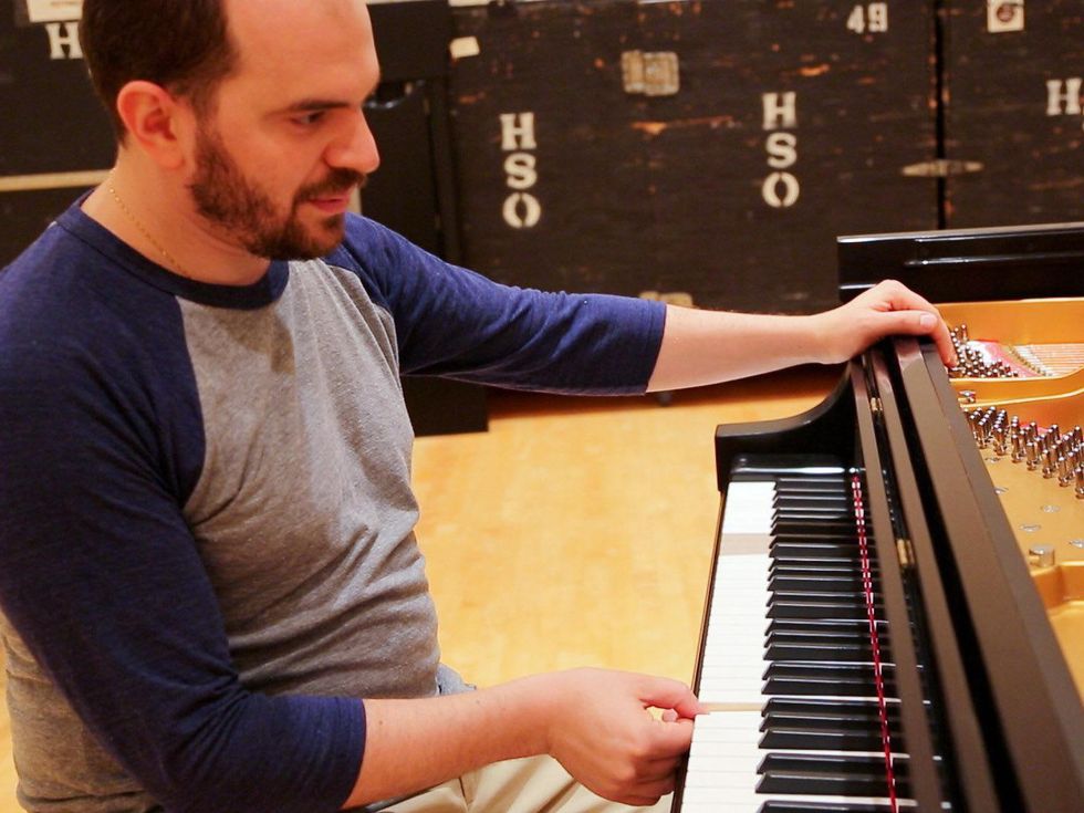 1 Kirill Gerstein prepares piano for Houston Symphony performance September 2013