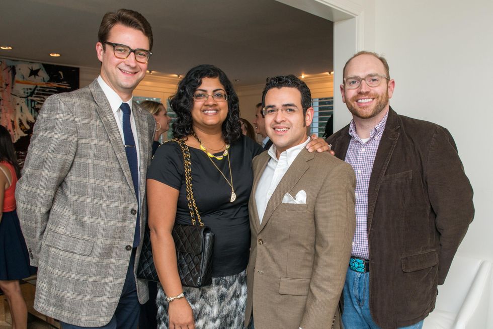 1 Liam Bonner, from left, Ishwaria Subbiah, Mario Gudmundsson and Darrin Davis at the HGO Young Patrons Kick-off September 2014