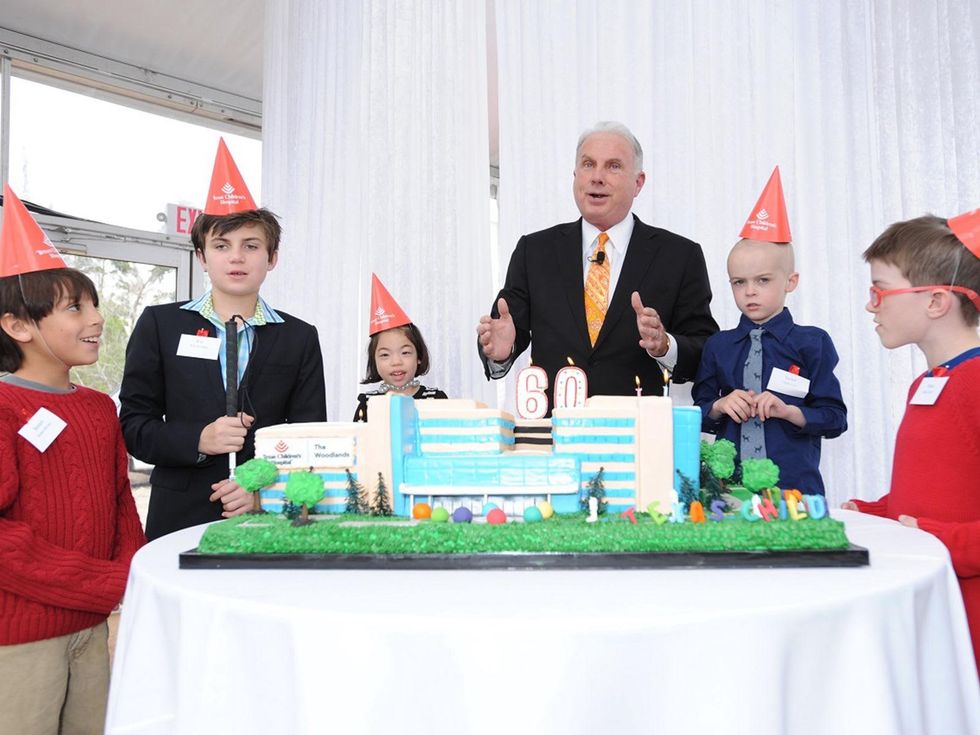 1 Mark A. Wallace with former patients, from left, Bennett Rhymes, Will Herndon, Riley Kikuchi, Taylor Cox and Ryan Lively at the Texas Children's Hospital - The Woodlands