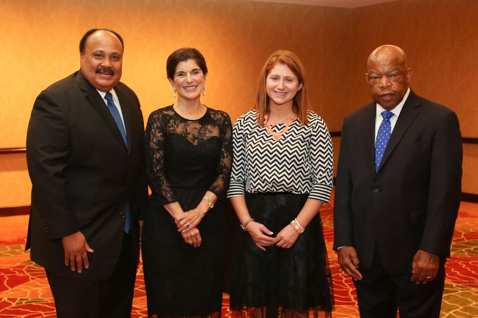 1 Martin Luther King III, from left, Luci Baines Johnson, Lexi Klein and John Lewis at the Holocaust Museum Moral Courage Award dinner June 2014