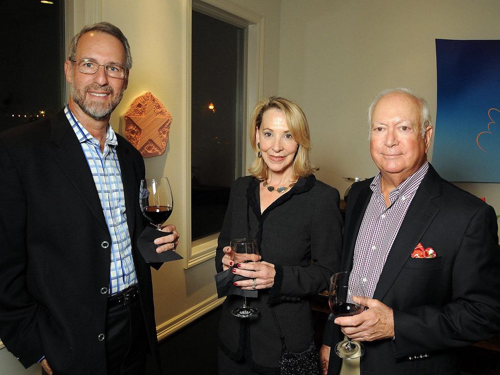 1 Milton Klein, left, with Cheryl and Stephen Golubat the Art Circle launch October 2013