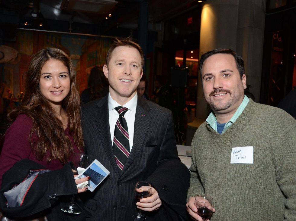 1 Shannon Drehner, from left, Seth Gagliardi and Nate Tarlow at the Holocaust Museum Houston's Next Generation Young Professionals kickoff party November 2013