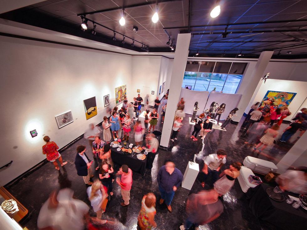 10 1 Lawndale Art Center The Big Show VIP reception July 2013 crowd venue