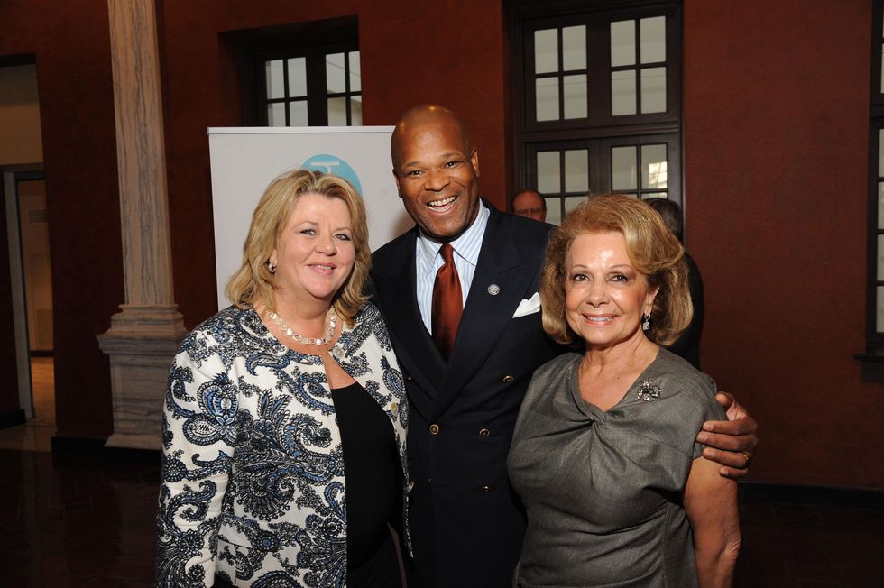 10 5698 Brenda Stardig, from left, Dwight Boykins and Philamena Baird at the Port of Houston library exhibition celebration September 2014