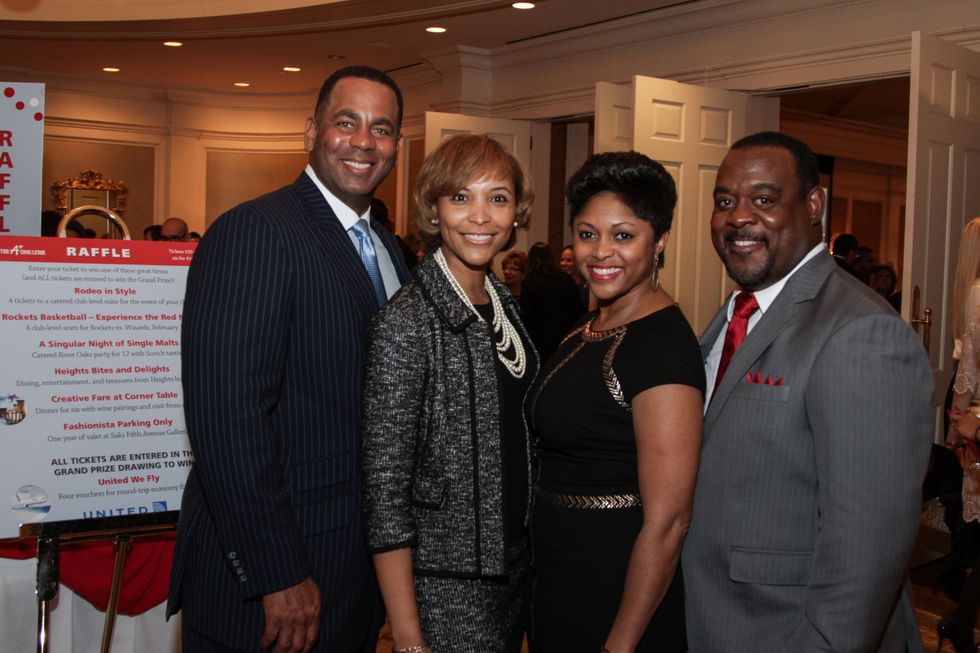 10 8313 Darrell and Shachella James, from left, and Miara and Maurice Shaw at the Houston A+ Challenge dinner December 2013