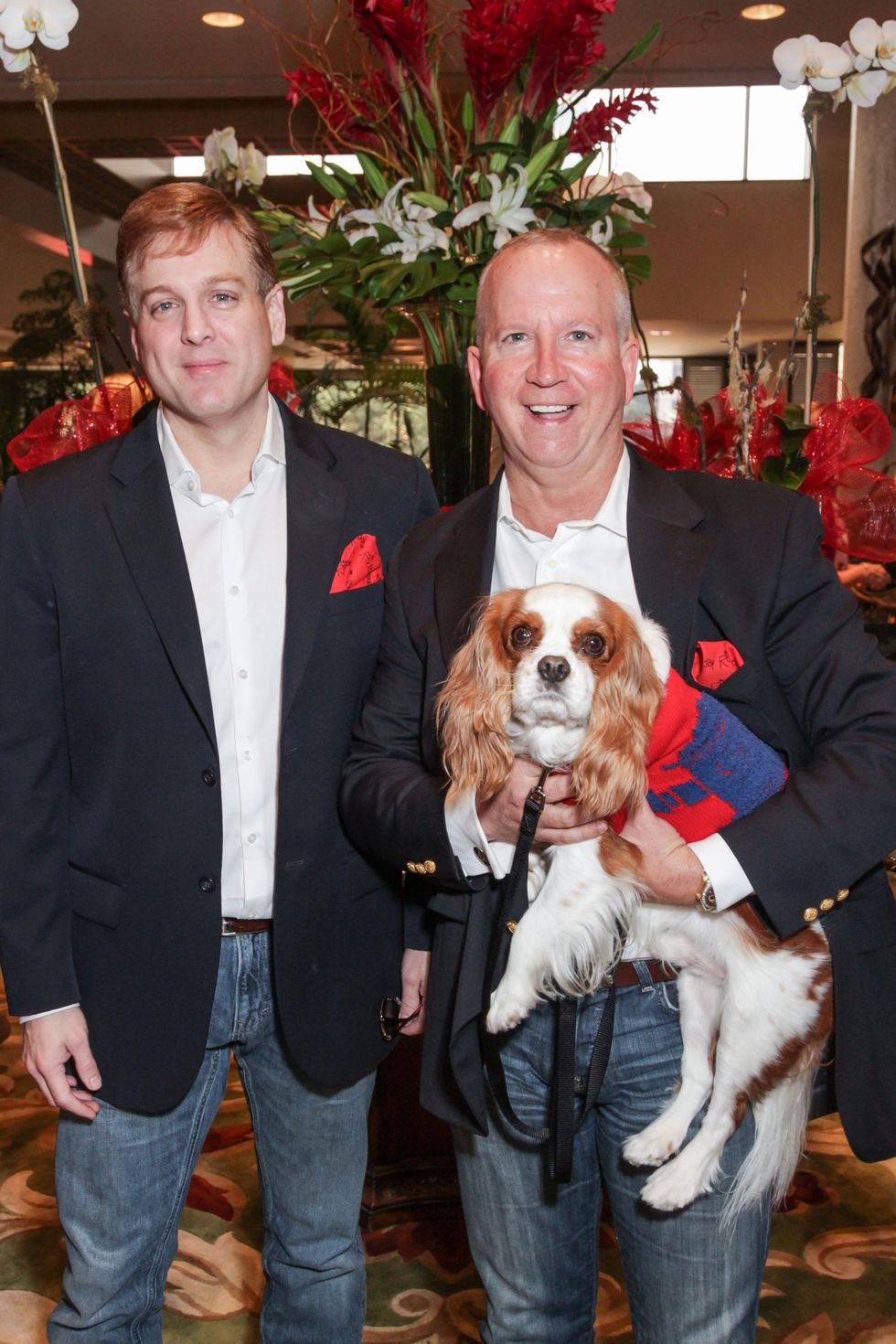 10 Brad Miles, left, and Kirk Longmire with Mason at the Best Friends Brunch benefiting aniMeals on Wheels February 2015