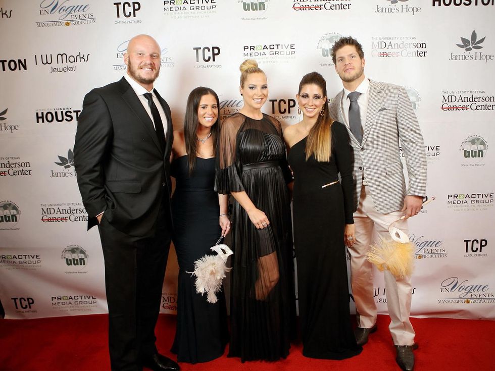 10 Chris Myers, from left, Tara Miller, Jenny Myers and Kevin and Caroline Walter at Hope Masquerade for a Cure Gala November 2013