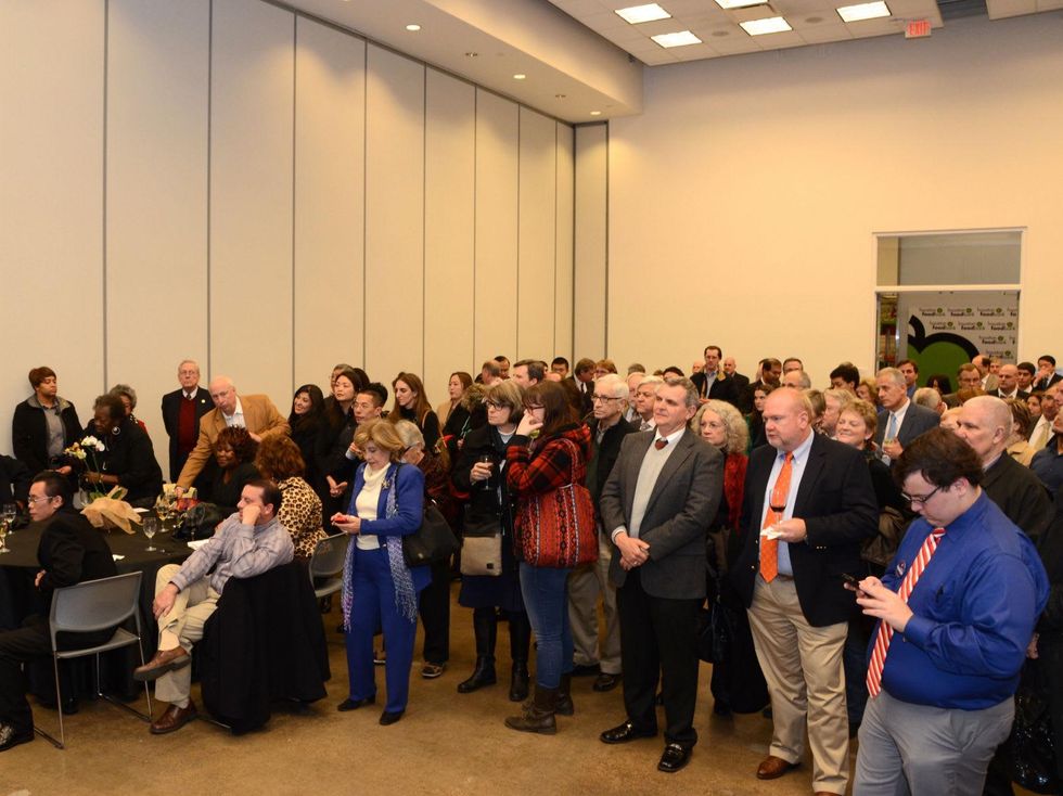 10 crowd venue at the mayoral inauguration reception at the Houston Food Bank January 2014