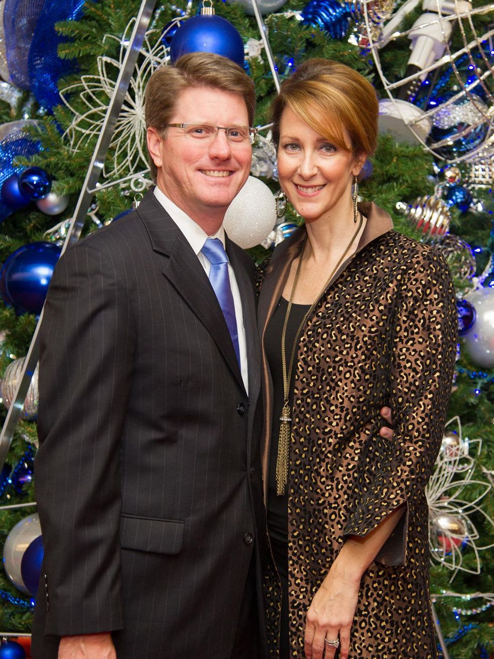 10 Jeff and Amy Miers at the Alley Theatre's Deck the Trees Celebration November 2013