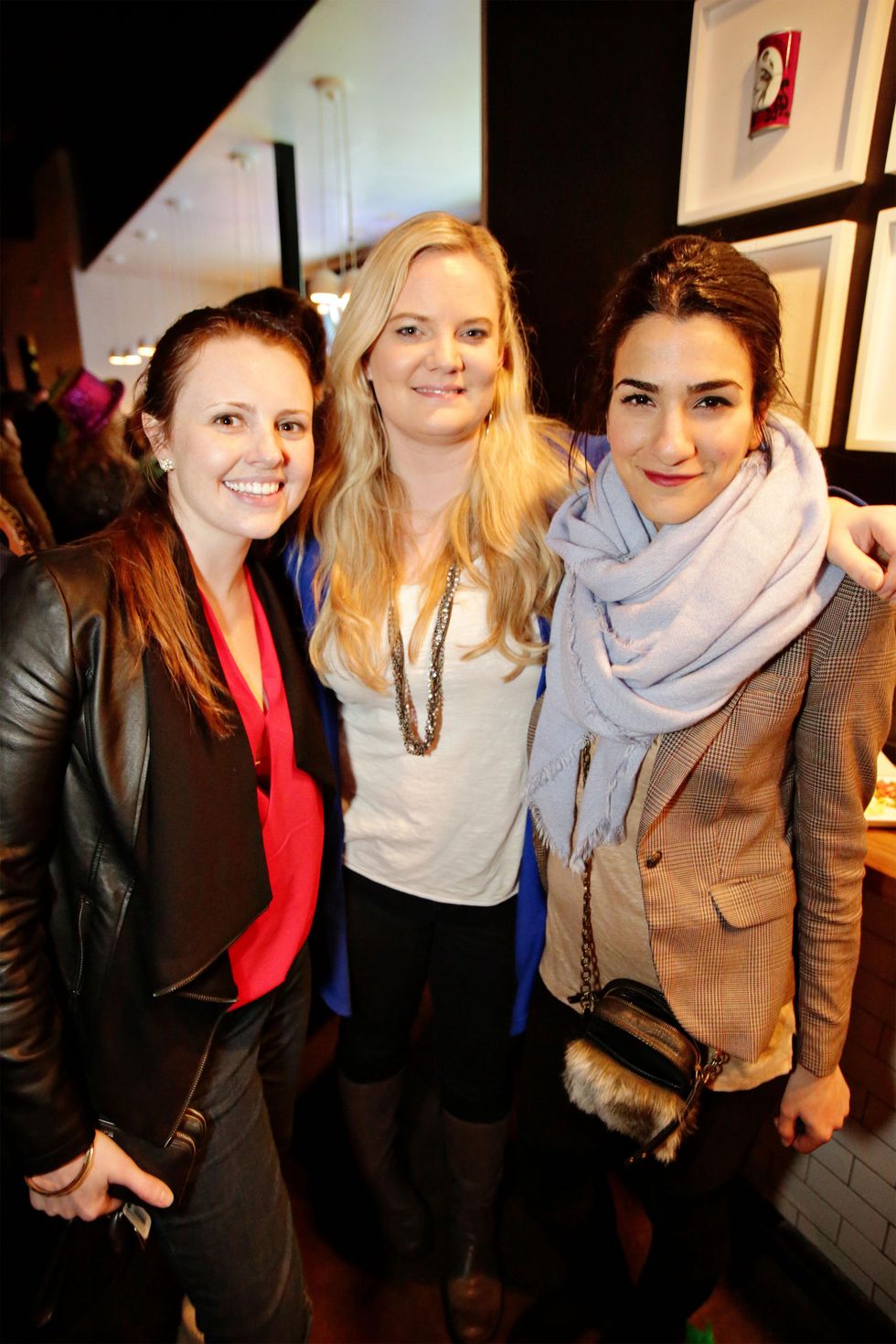 10 Katherine Olaksen, from left, Robin Rayburn and Helia Koleini at Gray\u2019s Public House Mardi Gras grand opening benefiting Urban Green February 2015