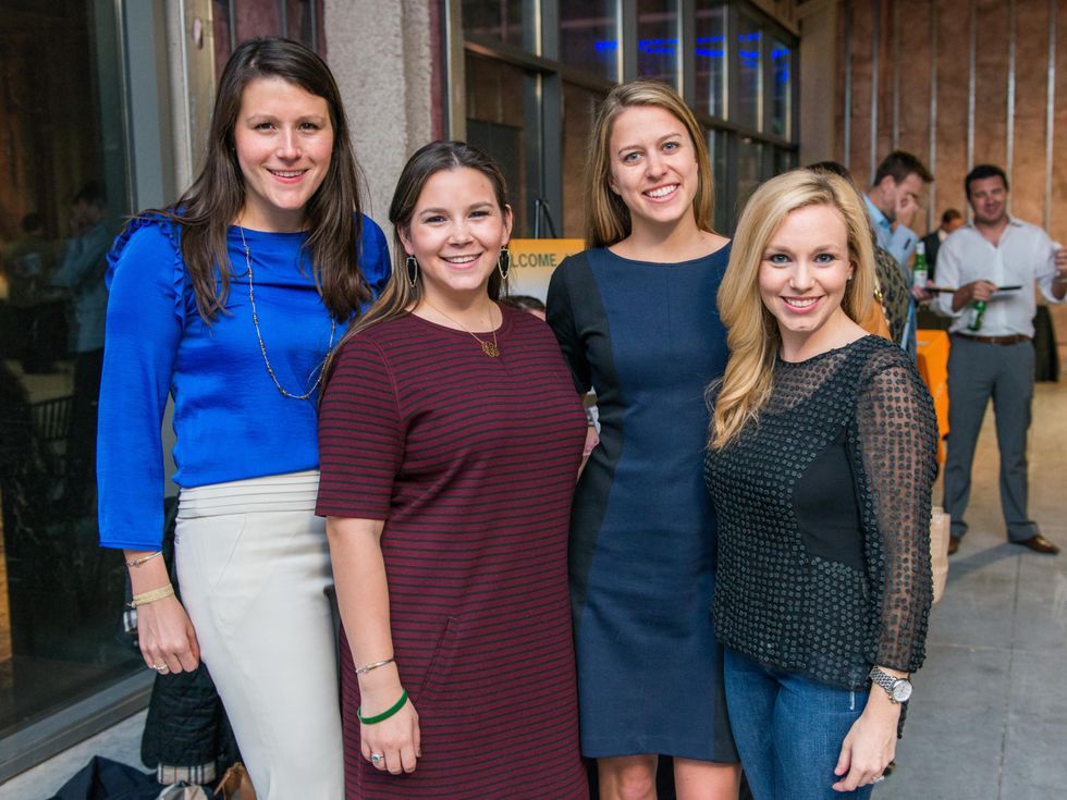10 Margot Trevino, from left, Mari Trevino, Rachel Heines and Stacy Johnson at the CultureMap Social at Gateway November 2014