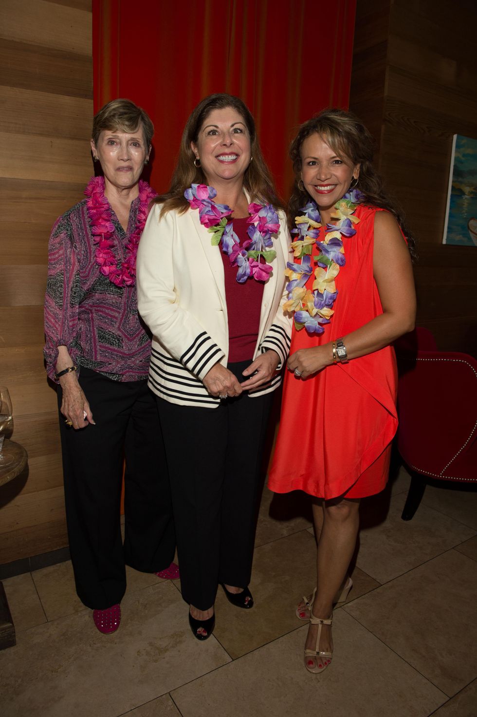 10 Sharon Erskine, from left, Judy Waters and Clemencia Larimore at the Flock and Flamingle event September 2014