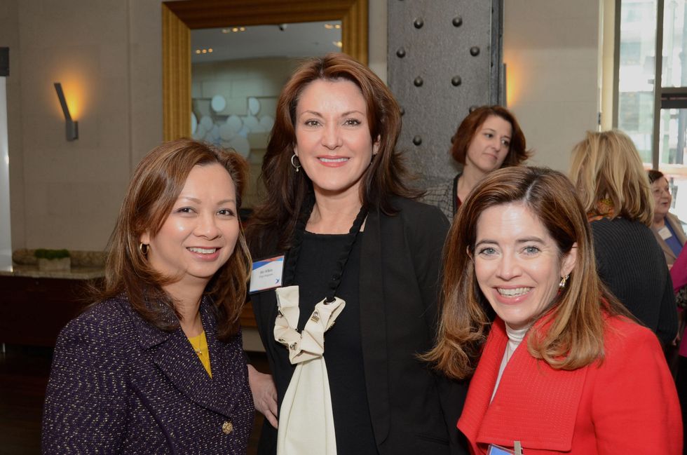 10 Trinh Abrell, from left, Miri Wilkins and Mathilde Leary at the Ellevate launch March 2015