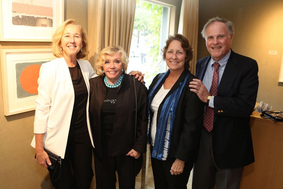 10 Victoria Woodhull, from left, Paige Noland, Paulette Streeval and David Blasbanv at the Meredith Long Kenneth Noland opening September 2014