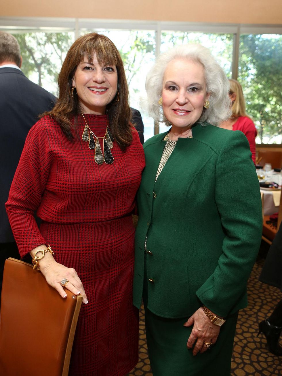 100 Ellie Francisco, left, and Donna Bruni at the Houston Grand Opera Ball luncheon February 2014