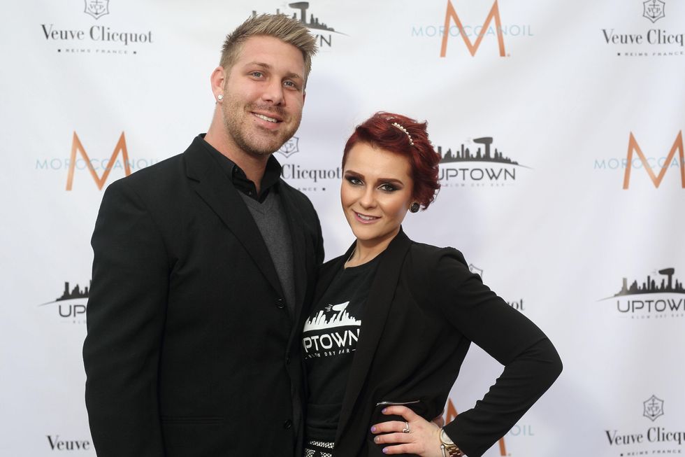 107 Michael Morton and Macy Qualls at the Uptown Blow Dry grand opening in Vintage Park March 2015