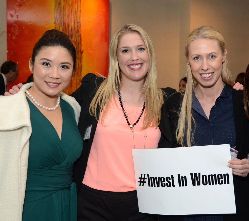 11 Christina Zhou, from left, Jennifer Roosth and Aga Kuplinski at the Ellevate launch March 2015