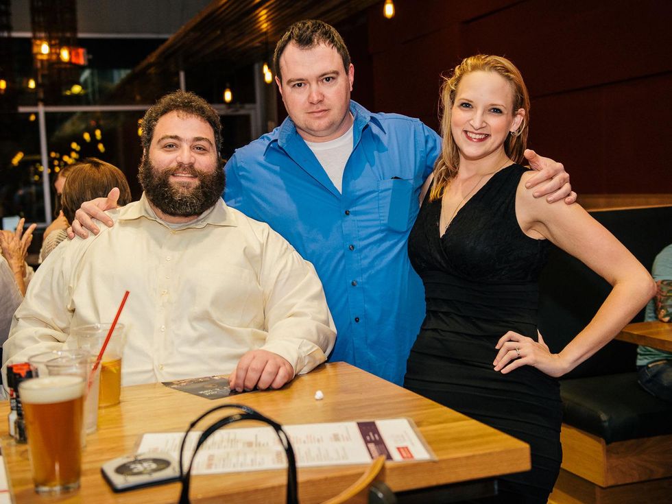 11 Eric Sandler, from left, Craig Hensley and Sarah Jones at CityCentre Night Out with CultureMap April 2014