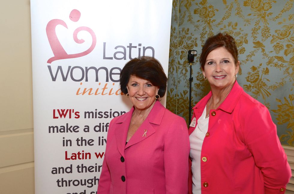 11 Glenda Kirshbaum, left, and Kathy Foster at the Latin Women's Initiative Luncheon October 2014