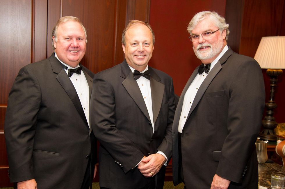 11 Jim McBride, from left, Doug Atnipp and Dan Burton at the Alley Theatre's Wild Things dinner November 2013