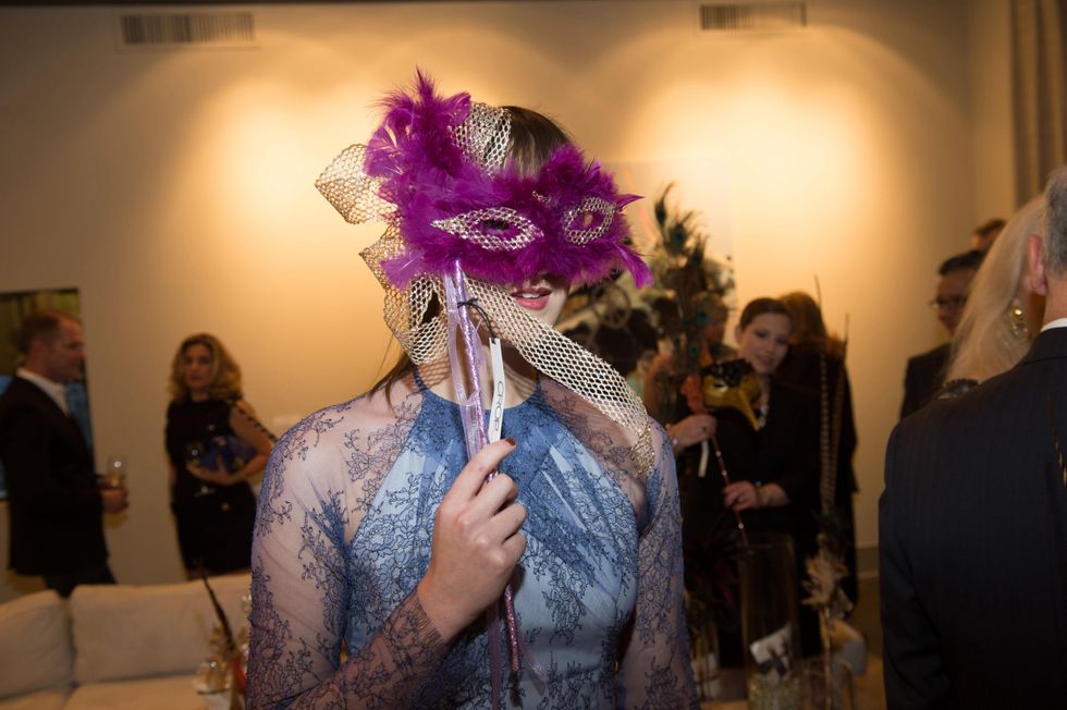 11 Model with David Peck mask at the Houston Ballet kick-of party October 2014