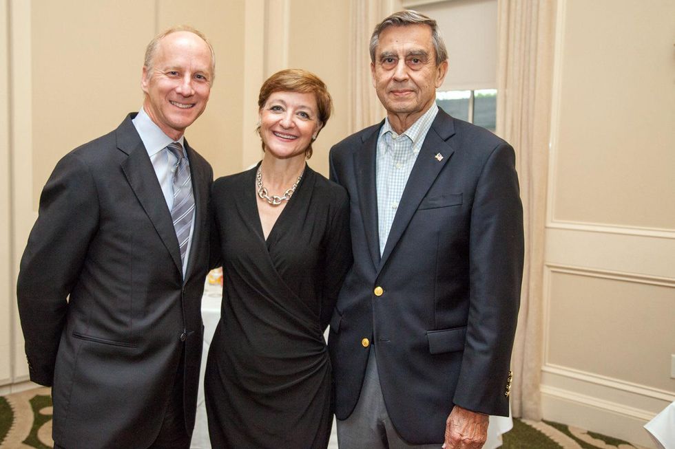 11 Patrick Phillips, from left, Ann Taylor and Roger Galatas at the Urban Land Institute Houston mixer October 2014