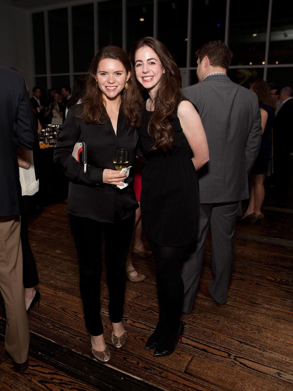 11 Sara Cain, left, and Lela Brodsky at the Menil Young Professionals party December 2013